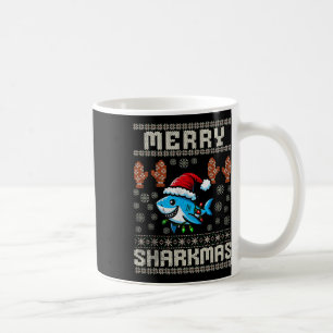Merry Sharkmas Hai Weihnachten hässlich Weihnachte Kaffeetasse