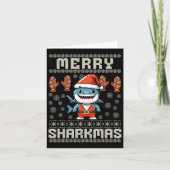 Merry Sharkmas Hai Weihnachten hässlich Weihnachte Karte (Vorderseite)