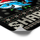 Merry Sharkmas Hai Weihnachten hässlich Weihnachte Poster (Ecke)