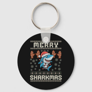 Merry Sharkmas Hai Weihnachten hässlich Weihnachte Schlüsselanhänger