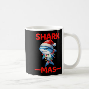 Merry Sharkmas Santa Shark Christmas Lights Hat Tr Kaffeetasse