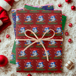 Merry Sharkmas Santa Shark Lover Weihnachten Geschenkpapier Set