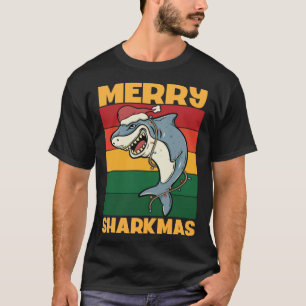Merry Sharkmas Secret Santa Shark Weihnachtslicht T-Shirt
