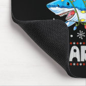 Merry Sharkmas Shark Santa Ugly Christmas Lights B Mousepad (Ecke)