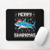 Merry Sharkmas Shark Santa Ugly Christmas Lights B Mousepad (Mit Mouse)