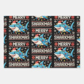 Merry Sharkmas Weihnachten Weihnachten Weihnachten Geschenkpapier Set (Vorderseite)