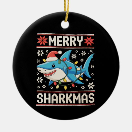 Merry Sharkmas Weihnachten Weihnachten Weihnachten Keramik Ornament (Vorne)