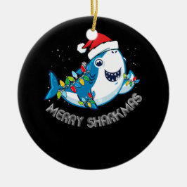 Merry Sharkmas Weihnachtshaie Lover Geschenk Keramik Ornament