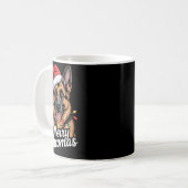 Merry Shepmas German Shepherd Christmas Lights Hum Kaffeetasse (Vorderseite Links)