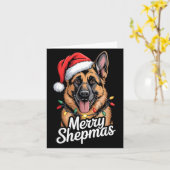 Merry Shepmas German Shepherd Christmas Lights Hum Karte (Gelbe Blume)