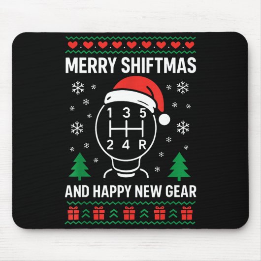 Merry Shiftmas And Happy New Manual Driver Christm Mousepad (Vorne)