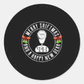 Merry Shiftmas Manual Transmission Christmas Theme Runder Aufkleber (Vorderseite)