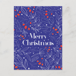 Merry Shinny Elegant Royal Blue Christmas Card Ankündigungspostkarte