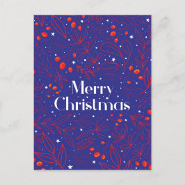Merry Shinny Elegant Royal Blue Weihnachtskarte Feiertagspostkarte