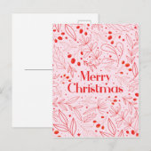 Merry Shinny Elegante Weihnachtskarte Ankündigungspostkarte (Vorne/Hinten)