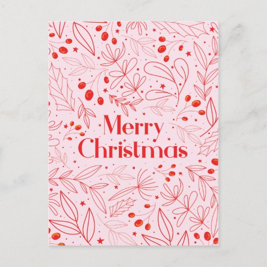 Merry Shinny Elegante Weihnachtskarte Ankündigungspostkarte (Vorderseite)