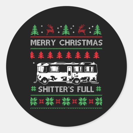 Merry Shitter ist total hässlich Runder Aufkleber (Vorderseite)