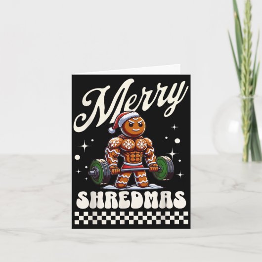 Merry Shredmas Christmas Gym Gingerbread Workout M Karte (Vorderseite)