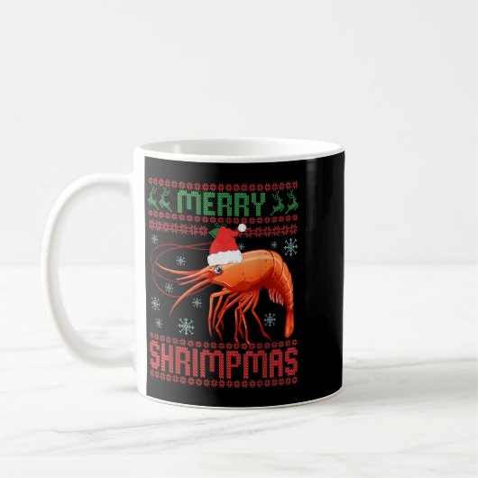 Merry Shrimpmas Funny Shrimp Ugly Christmas Sweate Kaffeetasse (Links)