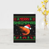 Merry Shrimpmas Funny Shrimp Ugly Christmas Sweate Karte (Gelbe Blume)