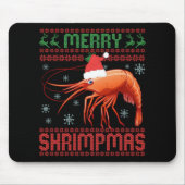 Merry Shrimpmas Funny Shrimp Ugly Christmas Sweate Mousepad (Vorne)