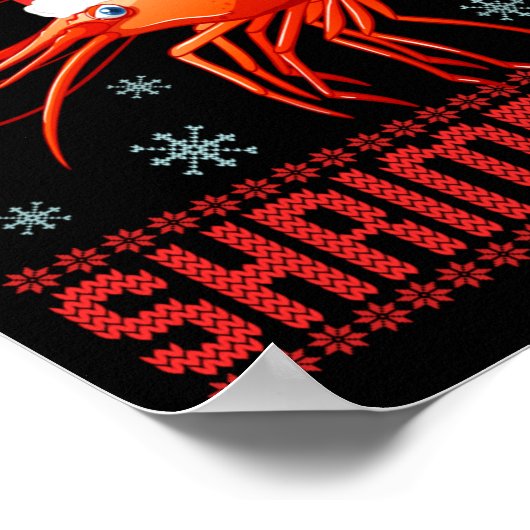 Merry Shrimpmas Funny Shrimp Ugly Christmas Sweate Poster (Ecke)