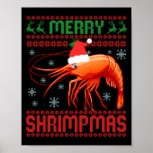 Merry Shrimpmas Funny Shrimp Ugly Christmas Sweate Poster (Vorne)