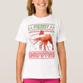 Merry Shrimpmas Funny Ugly Weihnachts Sweater Gesc T-Shirt (Vorderseite)