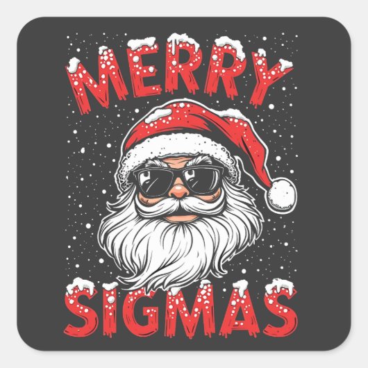 Merry Sigmas Funny Gen Alpha Middle School Weihnac Quadratischer Aufkleber (Vorderseite)
