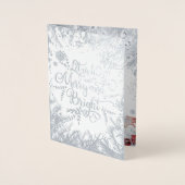 Merry Silver Real Foil Typografy Foto Folienkarte (Vorderseite)