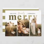 Merry Simple 3 Foto Feiertagskarte (Vorne/Hinten)