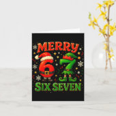 Merry Six Seven Funny Meme 67 Christmas Couple Des Karte (Gelbe Blume)