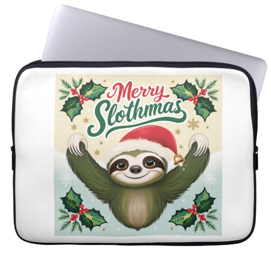 Merry Sloath Weihnachten Laptopschutzhülle (Vorderseite)