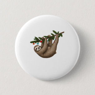 Merry Sloth am weihnachtlichen Baum Zweig mit Orna Button