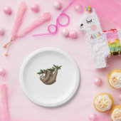 Merry Sloth am weihnachtlichen Baum Zweig mit Orna Pappteller (Party)