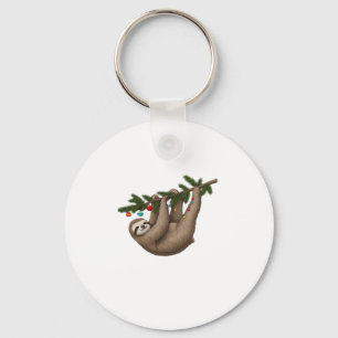 Merry Sloth am weihnachtlichen Baum Zweig mit Orna Schlüsselanhänger