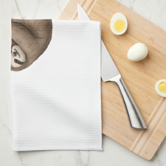 Merry Sloth on Christmas Tree Branch with Ornament Geschirrtuch (Viertel Falte)