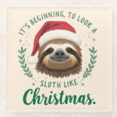 Merry Slothmas, Christmas Coaster Glasuntersetzer (Vorderseite)