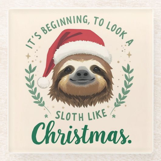 Merry Slothmas, Christmas Coaster Glasuntersetzer (Vorderseite)