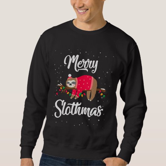 Merry Slothmas Christmas Niedlich Sloth Sweatshirt (Vorderseite)