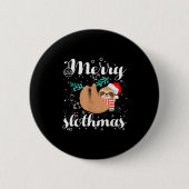Merry Slothmas Christmas Pajama For Sloth Lovers Button (Vorderseite)
