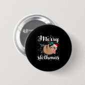 Merry Slothmas Christmas Pajama For Sloth Lovers  Button (Vorne & Hinten)