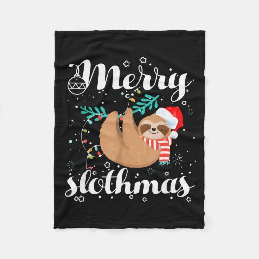 Merry Slothmas Christmas Pajama For Sloth Lovers  Fleecedecke (Vorderseite)