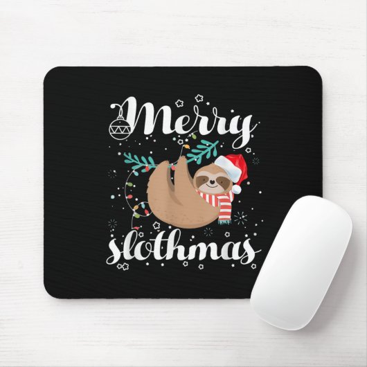 Merry Slothmas Christmas Pajama For Sloth Lovers Mousepad (Mit Mouse)
