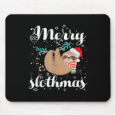 Merry Slothmas Christmas Pajama For Sloth Lovers Mousepad (Vorne)