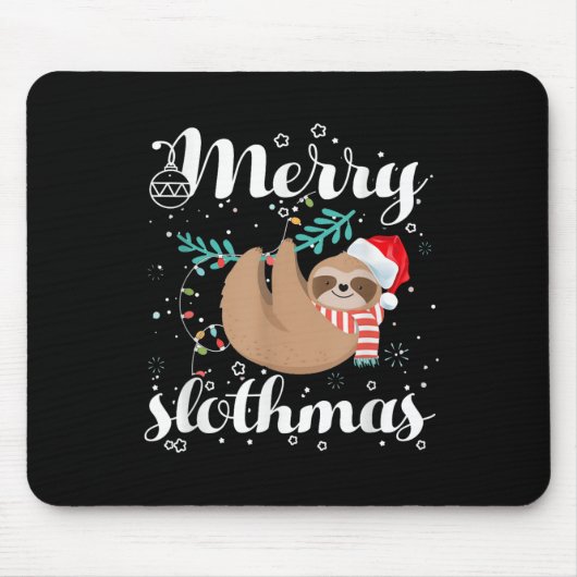 Merry Slothmas Christmas Pajama For Sloth Lovers Mousepad (Vorne)