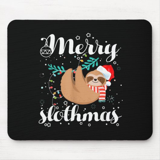 Merry Slothmas Christmas Pajama For Sloth Lovers Mousepad (Vorne)