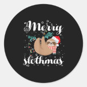 Merry Slothmas Christmas Pajama For Sloth Lovers  Runder Aufkleber (Vorderseite)