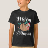 Merry Slothmas Christmas Pajama For Sloth Lovers T-Shirt (Vorderseite)