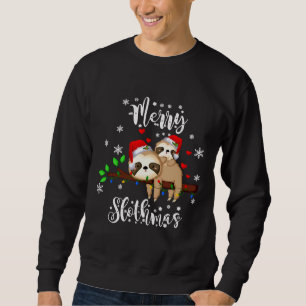 Merry Slothmas Christmas Pajama Sloth Sweatshirt